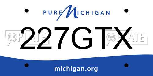 227GTX Michigan License Plate