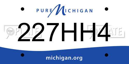 227HH4 Michigan License Plate