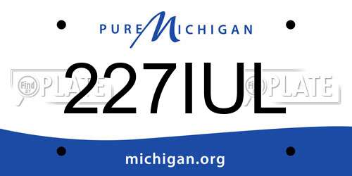 227IUL Michigan License Plate