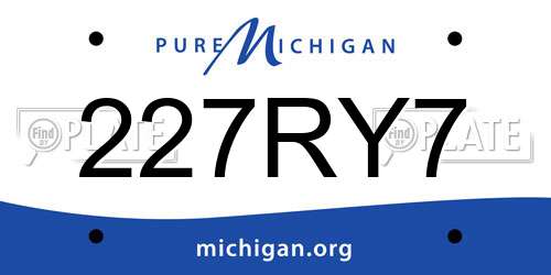 227RY7 Michigan License Plate