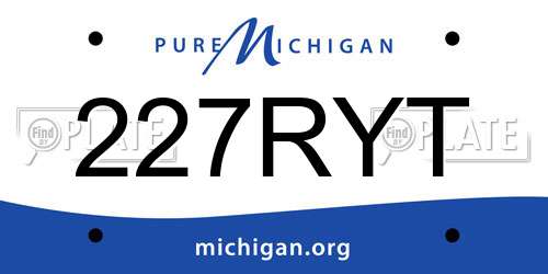 227RYT Michigan License Plate