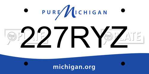 227RYZ Michigan License Plate