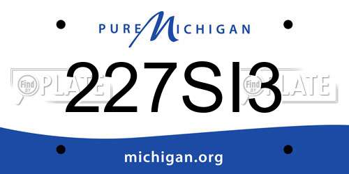 227SI3 Michigan License Plate