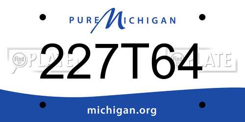 227T64 Michigan License Plate