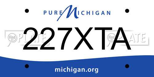 227XTA Michigan License Plate