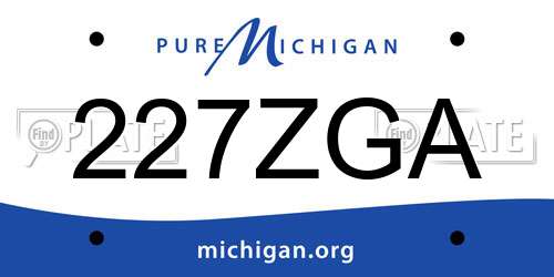 227ZGA Michigan License Plate