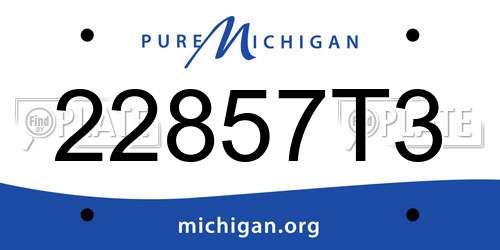 22857T3 Michigan License Plate