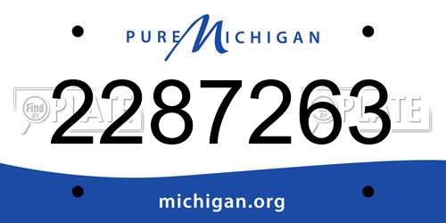 2287263 Michigan License Plate