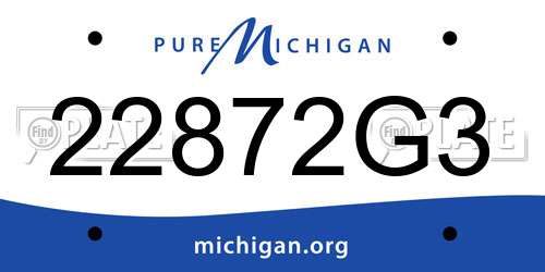 22872G3 Michigan License Plate
