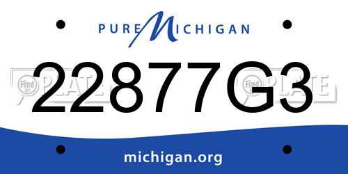 22877G3 Michigan License Plate