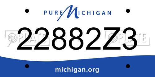 22882Z3 Michigan License Plate
