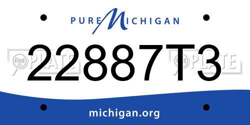 22887T3 Michigan License Plate