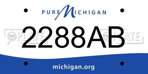 2288AB Michigan License Plate