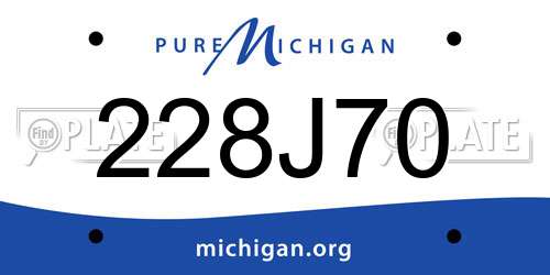 228J70 Michigan License Plate