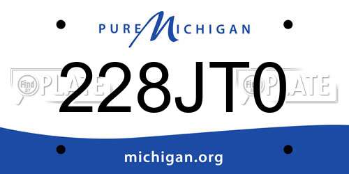 228JT0 Michigan License Plate