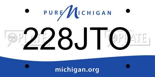 228JTO Michigan License Plate