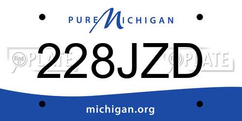 228JZD Michigan License Plate