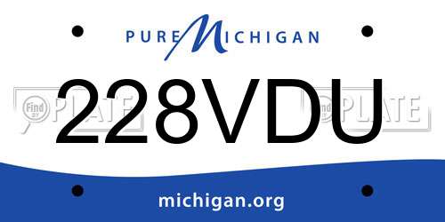 228VDU Michigan License Plate