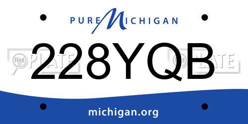 228YQB Michigan License Plate