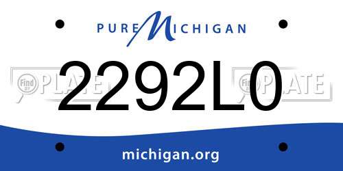 2292L0 Michigan License Plate