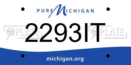 2293IT Michigan License Plate