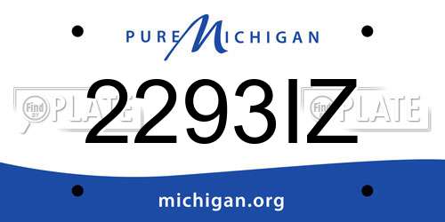 2293IZ Michigan License Plate