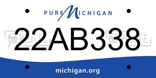 22AB338 Michigan License Plate