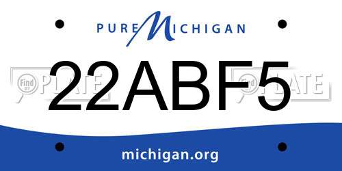 22ABF5 Michigan License Plate