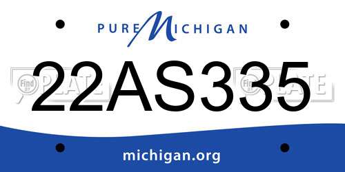 22AS335 Michigan License Plate