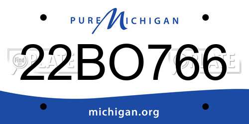 22BO766 Michigan License Plate