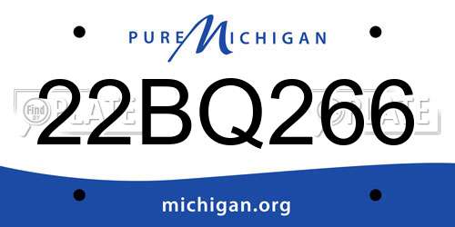 22BQ266 Michigan License Plate