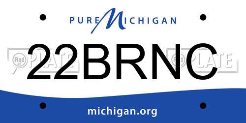 22BRNC Michigan License Plate