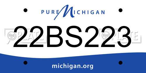 22BS223 Michigan License Plate