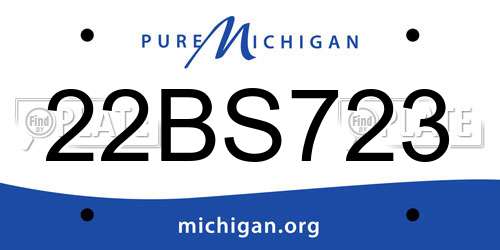 22BS723 Michigan License Plate