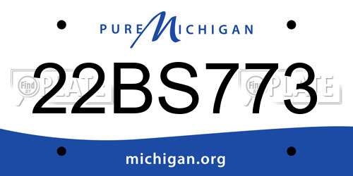 22BS773 Michigan License Plate