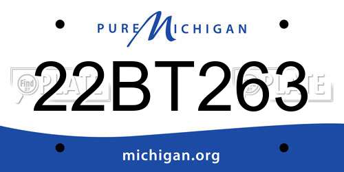 22BT263 Michigan License Plate