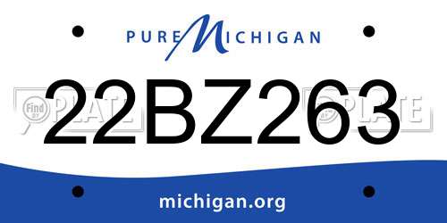 22BZ263 Michigan License Plate