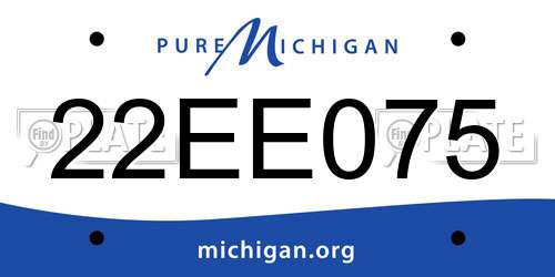22EE075 Michigan License Plate