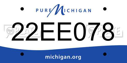 22EE078 Michigan License Plate