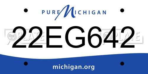 22EG642 Michigan License Plate