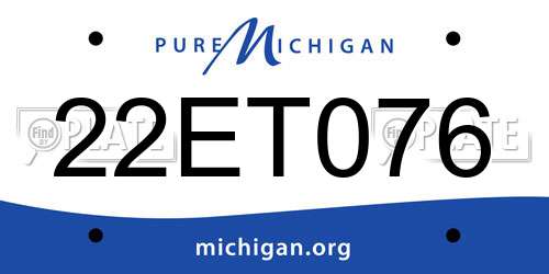 22ET076 Michigan License Plate