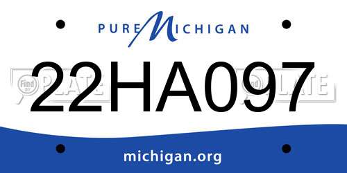 22HA097 Michigan License Plate