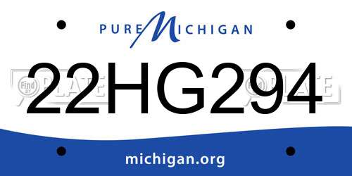 22HG294 Michigan License Plate