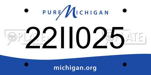 22II025 Michigan License Plate