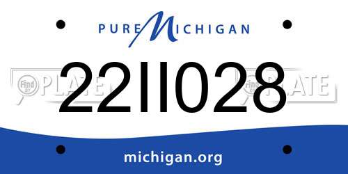 22II028 Michigan License Plate