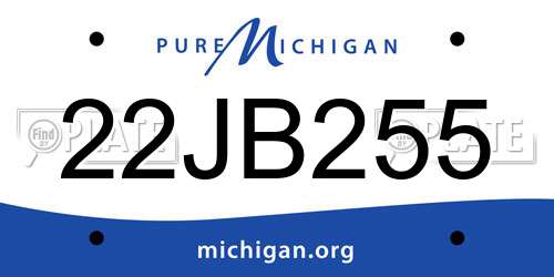 22JB255 Michigan License Plate