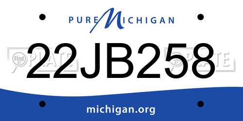 22JB258 Michigan License Plate