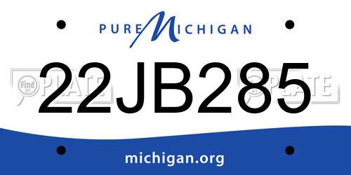 22JB285 Michigan License Plate