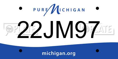 22JM97 Michigan License Plate