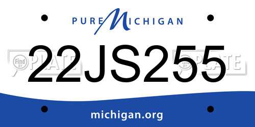22JS255 Michigan License Plate